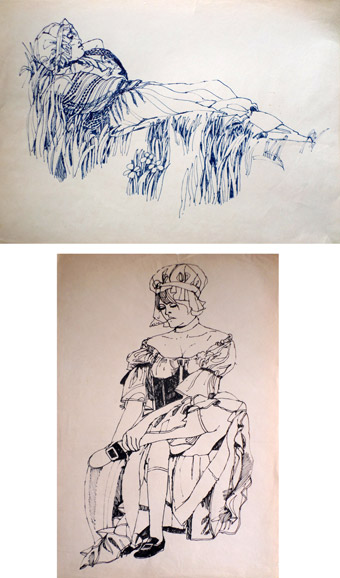 Life drawings for my mothers shops - Wenches