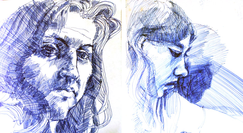 Biro studies of Judith Crowe and Gaye Lockwood 1968 & 1969