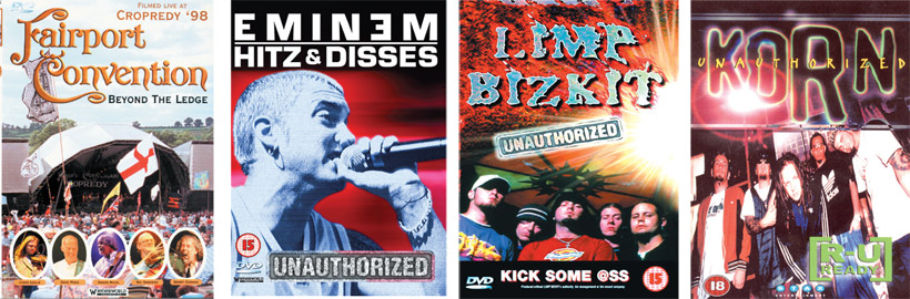 Fairport Convention - Cropredy ’98, Beckmann Visual Publishing. Eminem - Hitz & Disses, Unauthorized!. Limp Bizkit - Unauthorized!. Korn - Unauthorized!, by Stax Entertainment.