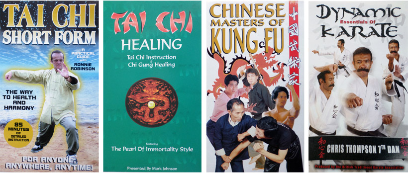 Beckmann Visual Publishing produced hundreds of Special Interest Videos and I designed most of them !Although only selling in small numbers, the videos or dvd,s still had to be designed well,and however poor the materials provide were, I would rise to the occasion and try to design a good sleeve. Tai Chi - Short Form, A Practical Guide, with Ronnie Robinson. Tai Chi Healing - Chi Gung Healing, Presented by Mark Johnson. Chinese Masters Of Kung Fu - Featuring Grandmaster Ip Chun, Master Ang, Master Tse,Master Ho,Master Ng,Master Yau and Master Lee. Dynamic Essentials of Karate, with Chris Thompson 7th Dan, and Produced by the British Traditional Karate Association.