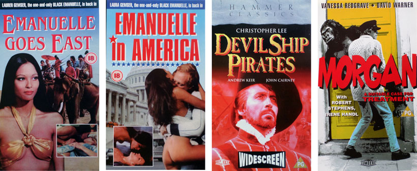 Emanuelle Goes East. Emanuelle in America. Hammer Classic, The Devil Ship. Morgan A Suitable Case For Treatment.