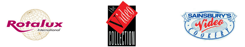 Rotalux International for the famous hotel suppliers company. The Video Collection logo used millions of times, big and small! Sainsbury’ Video Cookery.