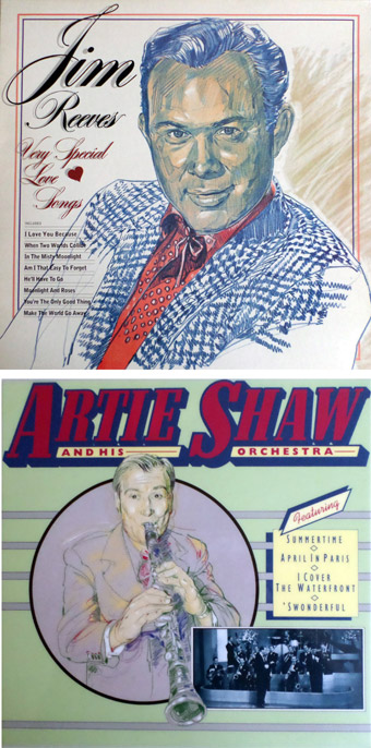Two more budget sleeves with illustrations by Gordon Hurden