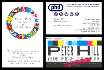 A selection of my business cards from the 80s
