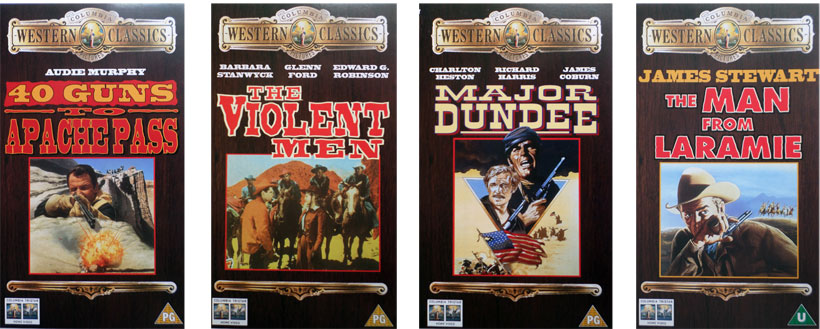 40 Guns to Apache Pass, The Violent Men, Charlton Heston, Major Dundee, James Stewart The Man From Laramie.