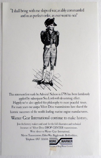 Advert for Borg Warner